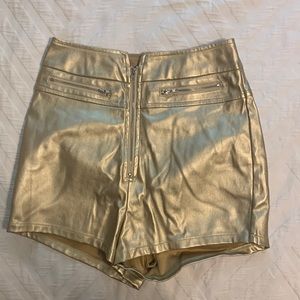 Superdown Gold Metallic Shorts